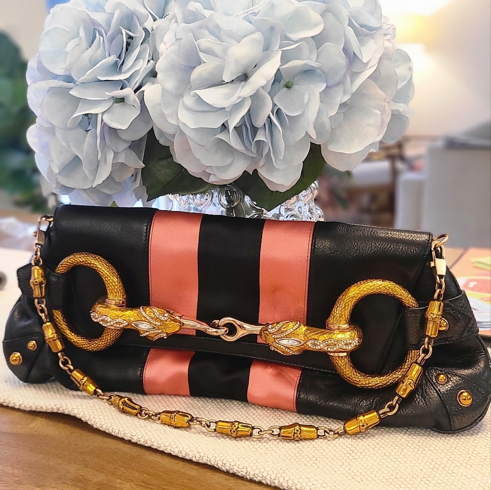 GUCCI Tom Ford Limited Edition Snake Serpent  Horsebit Embellished Clutch Bag